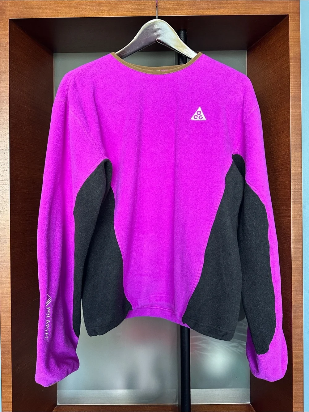 Nike ACG Purple and Black Crewneck Fleece Pullover